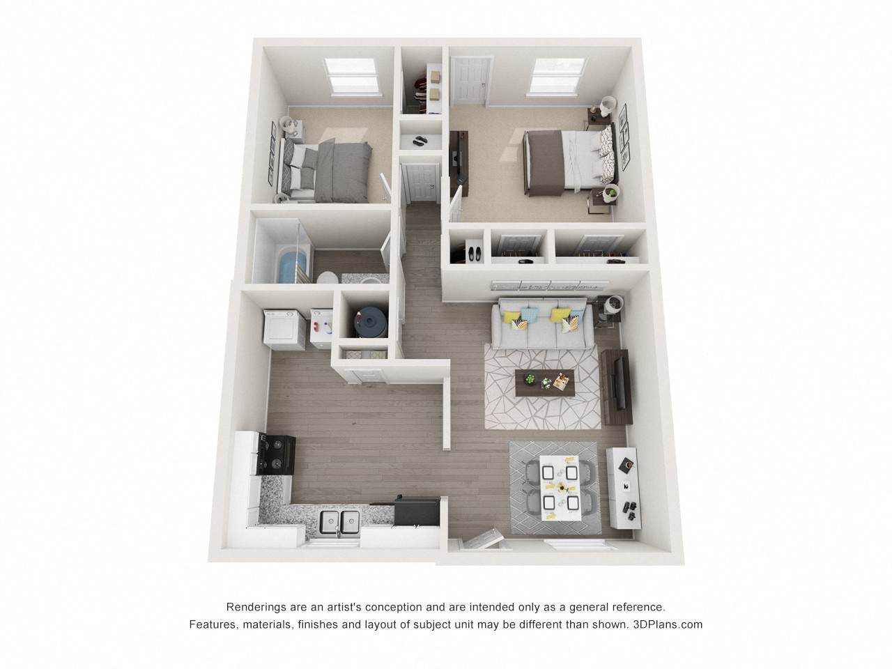 Floor plan layout diagram for 2x1 A Elite